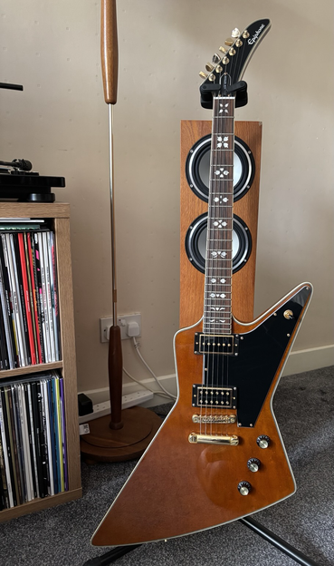 An Epiphone Explorer custom edition but true to the original Gibson shape