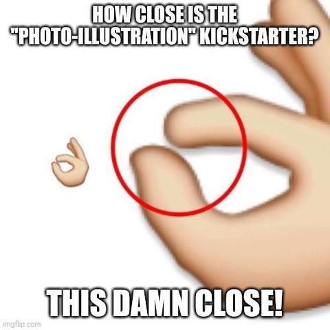 A meme showing an index finger and thumb incredibly close together, illustrating the phrase "this close"