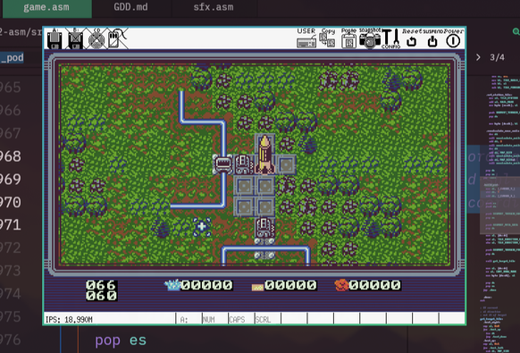 game screenshot on emulated x86