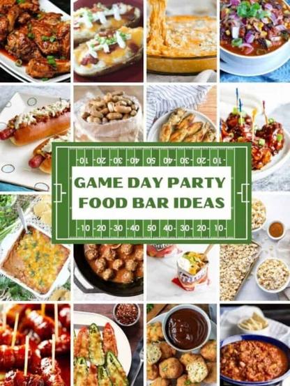 game day foods, meatballs, dips, wings, chili