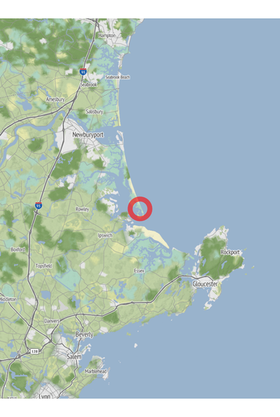 Map of the location of the observation: Ipswich, MA, USA, (latitude: 42.71, longitude: -70.78).
