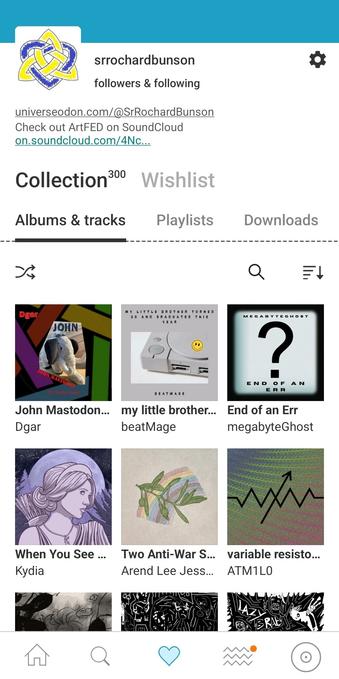 Screenshot of bandcamp collection