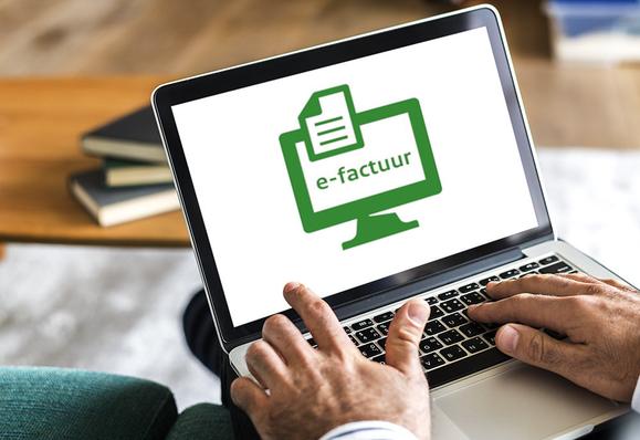 Beeldmerk e-factuur afgebeeld op beeldscherm