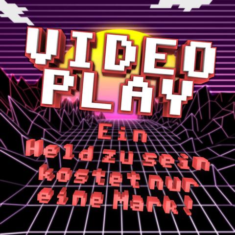Titelgrafik für den Podcast im Synthwave Stil