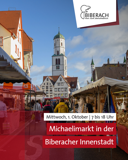 Mittwoch, 1. Oktober, 7 bis 18 Uhr: Michaelimarkt in der Biberacher Innenstadt