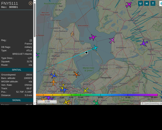 #FNY5111: French Navy (#Breguet ATLA, registration: 23)
Route: No route available
Min. distance: 0.4nm away @ 19000 ft
Heading: E @ 285.4kts
Time: 09:48:50
 #MovingQuickly #adsb #Venhuizen