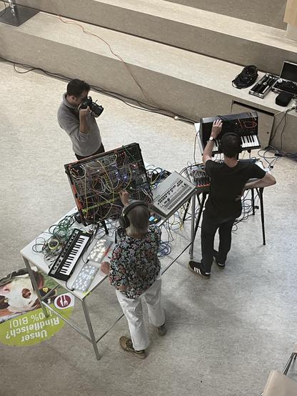 Live-Set mit Synthesizern