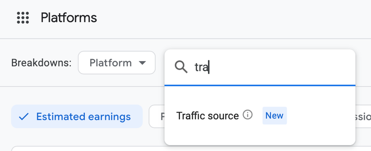 Google AdSense new traffic breakdown report