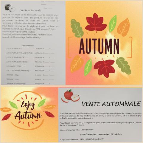 Bon de commande jus de pommes, galettes et brioches