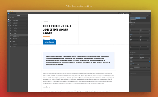 Screenshot of Silex website builder