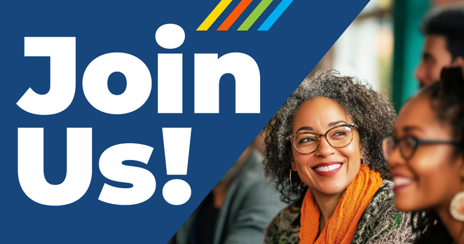 join us with an image of people at a meeting