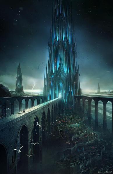 A glowing castle of black glass. Picture by Jesse van Dijk.