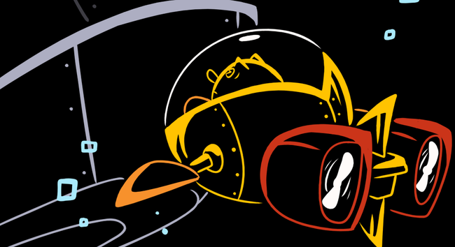 Pac-Man in the Pac-marine, confronting a giant boss

Click the link to view the full image