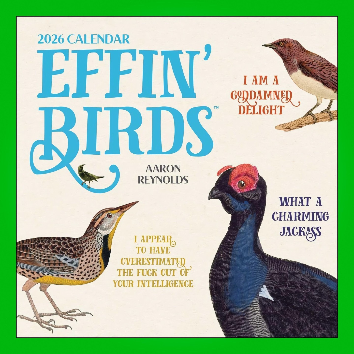 The cover of the 2026 Effin' Birds wall calendar.