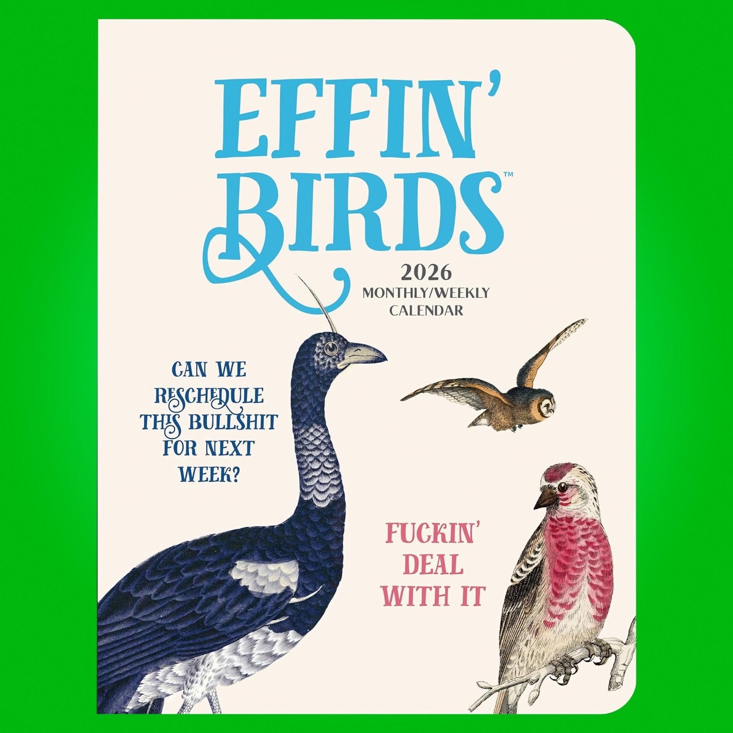 The cover of the 2026 Effin' Birds planner.