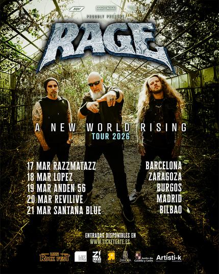 Cartel Gira de Rage 'A New World Rising' Tour 2026
RAGE anuncia gira española en marzo 2026 junto a Rook Road y Wasteland Clan

https://collectorseriesdiy.blogspot.com/2025/09/rage-anuncia-gira-espanola-en-marzo.html

#Metalsky #Music #Rock #HeavyMetal #Press #Gira #Conciertos #Lives #Gigs @zliveoficial.bsky.social