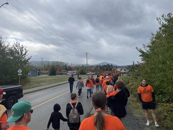 marching wlong the road