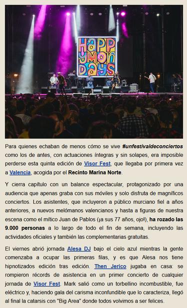 Visor #Fest cierra su quinta edición, la primera en Valencia, con magníficos #conciertos y una asistencia que roza las 9.000 personas https://collectorseriesdiy.blogspot.com/2025/09/visor-fest-cierra-su-quinta-edicion-la.html #NewWave #PostPunk #Eighties #80s #Pop-Rock #Punk #PunkRockHistory #Reviews #Reports #Music #Press #Gigs #Lives #Rock