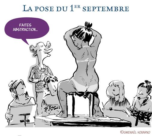 dessin satirique pour les modèles vivants