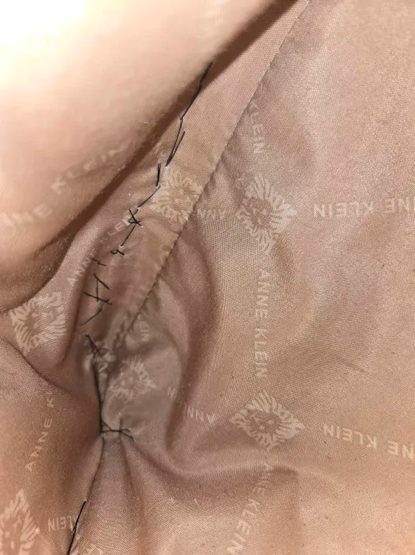 A piece of the inside stitching