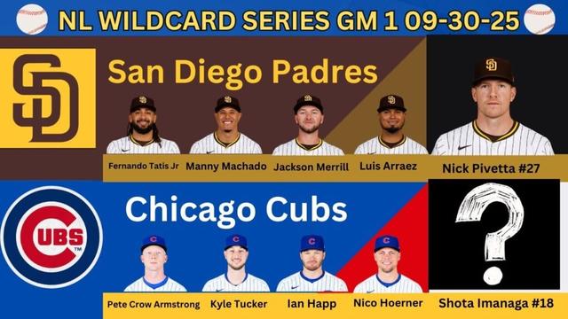 NL WCシリーズ：サンディエゴパドレス @シカゴカブスライブプレイバイプレイ（09-30-25）#cubs #padres
