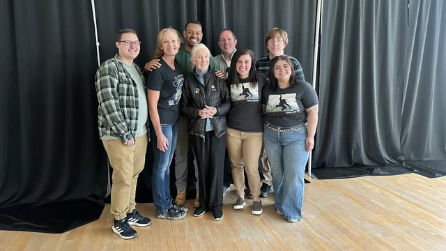 Description Provided by @marylandzoo: 
Dr. Jane Goodall with keepers from the Maryland Zoo