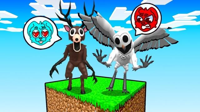 JEDEN BLOK Jako JELEŃ i SOWA w Minecraft 🌙😱