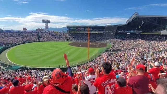 20240914　ﾉﾏ猛暑の聖地で【野間峻祥 応援歌】　2回表　広島東洋ｶｰﾌﾟ@阪神甲子園球場･ﾚﾌﾄ外野