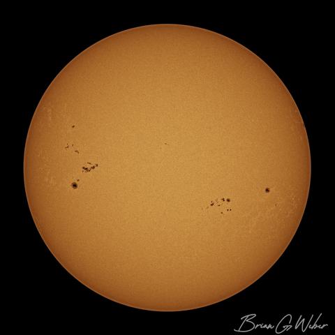 Busy day on the sun! Lots of sunspots dotting the surface and firing some stuff at us to set off my aurora alerts.