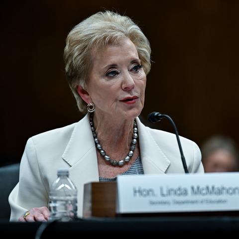 Colleges that sign the agreement would receive “multiple positive benefits,” according to a letter included with the compact signed by Education Secretary Linda McMahon.