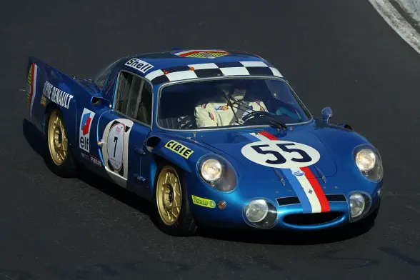 Ein Renault Alpine in metallic blau.