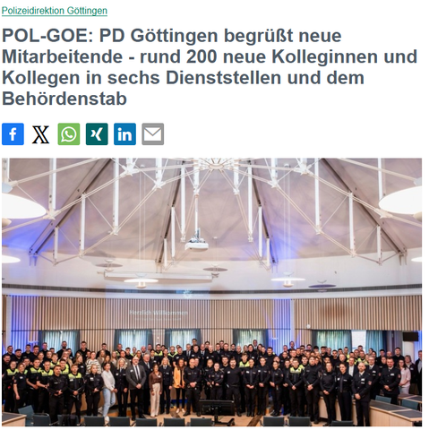 Gruppenbild Polizei - Pressebild PD Göttingen