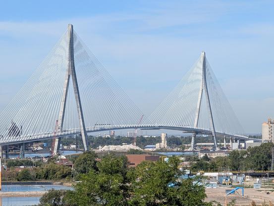 The Gordie Howe Bridge, from Windsor to Detroit