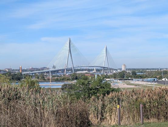 The Gordie Howe Bridge from Windsor to Detroit
