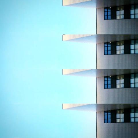 A repetitive pattern based on fragments of a building