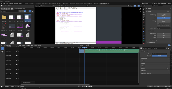 Tentando editar videos no blender