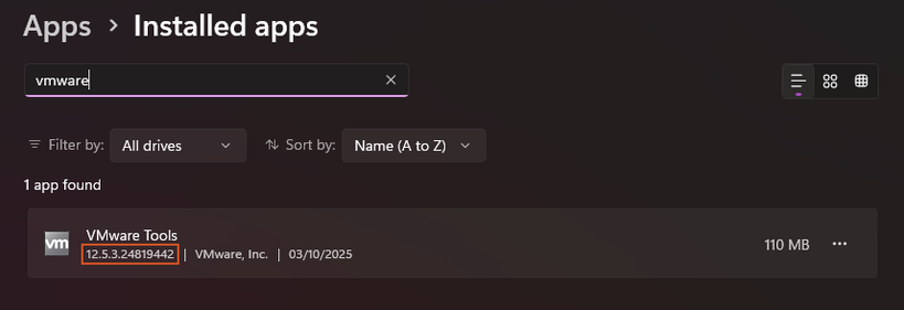 VMWare Tools vulnerable to CVE-2025-41244 installed.
