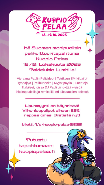 Kuopio Pelaa tapahtuman banneri