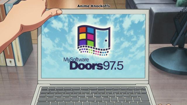 A laptop start screen showing MySoftware Doors 97.5