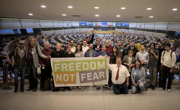 group photo in the European Parliament