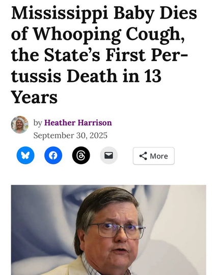 Mississippi Baby Dies of Whooping Cough, the State’s First Pertussis Death in 13 Years