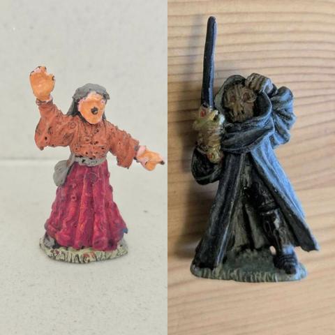 Hellghast and young wizard - original paint before stripping