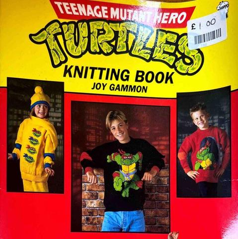 Libro sobre hacer punto con diseños de las tortugas ninja de 1987