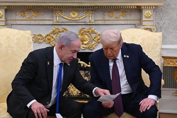 Trump y Netanyahu en la Casa Blanca el 29 de septiembre de 2025. (Anadolu via Getty Images)