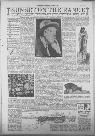 Charlie Russell passes away on Sunday, October 24th, 1926.