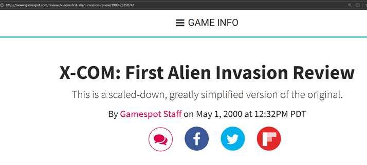 Screenshot of current GameSpot page, with article dated May 1, 2000