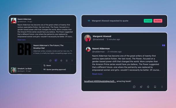 several screenshots of the quote flow in bonfire