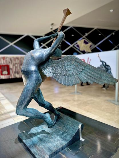 The “triumphant angel” sculpture by Salvador Dali, on display at a mall in Mexico City as part of the Slim family collection.