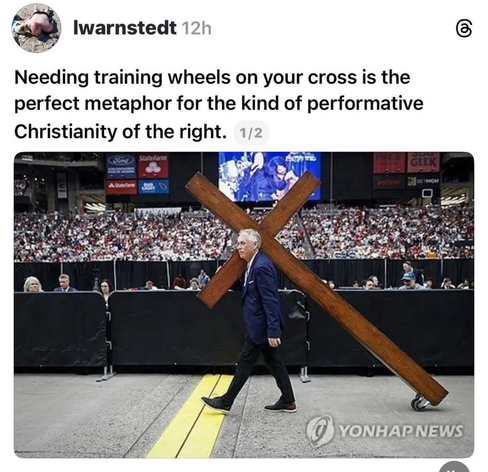Iwarnstedt 12h Needing training wheels on your cross is the perfect metaphor for the kind of performative Christianity of the right.